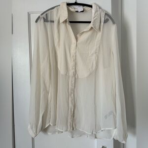 Gap Velvet/Chiffon Dress Shirt Blouse